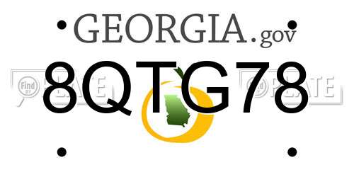 8QTG78 Georgia License Plate