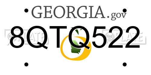 8QTQ522 Georgia License Plate