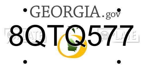 8QTQ577 Georgia License Plate