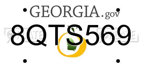 8QTS569 Georgia License Plate