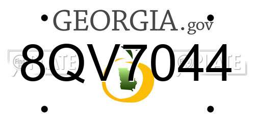 8QV7044 Georgia License Plate