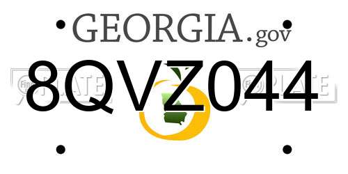 8QVZ044 Georgia License Plate