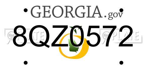 8QZ0572 Georgia License Plate