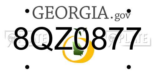 8QZ0877 Georgia License Plate
