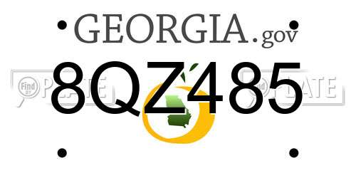 8QZ485 Georgia License Plate