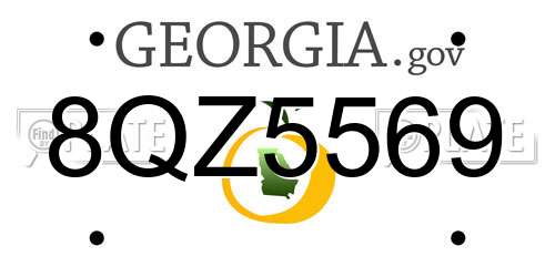 8QZ5569 Georgia License Plate