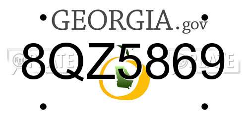 8QZ5869 Georgia License Plate