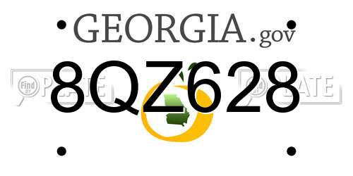 8QZ628 Georgia License Plate