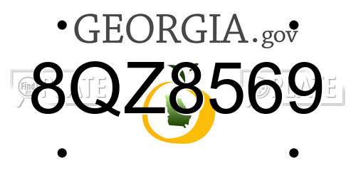 8QZ8569 Georgia License Plate