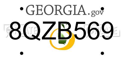 8QZB569 Georgia License Plate