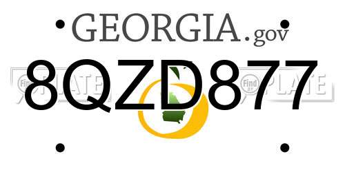 8QZD877 Georgia License Plate
