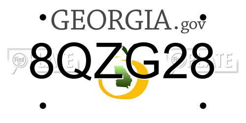 8QZG28 Georgia License Plate