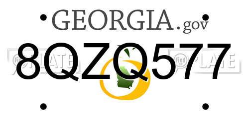 8QZQ577 Georgia License Plate