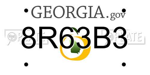 8R63B3 Georgia License Plate