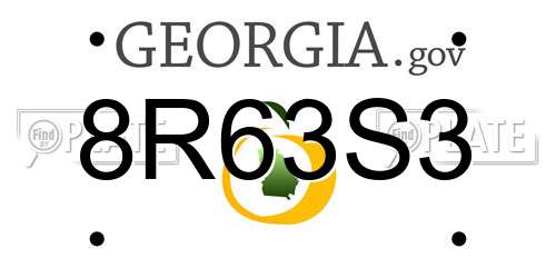 8R63S3 Georgia License Plate