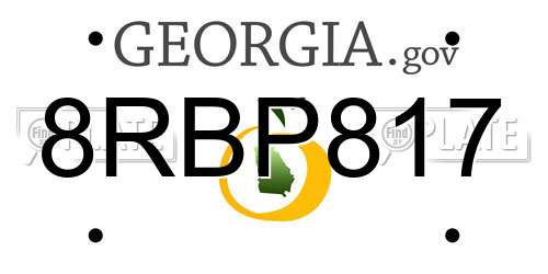 8RBP817 Georgia License Plate
