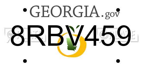 8RBV459 Georgia License Plate