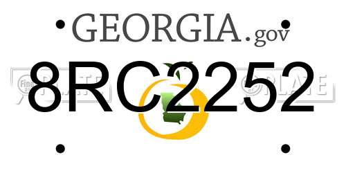 8RC2252 Georgia License Plate