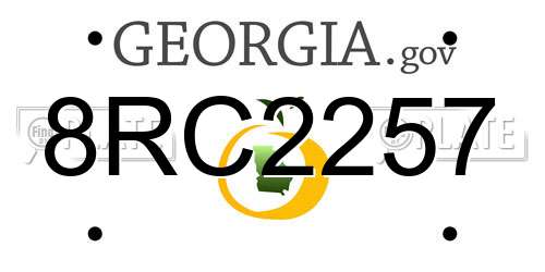 8RC2257 Georgia License Plate