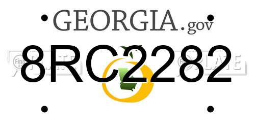 8RC2282 Georgia License Plate