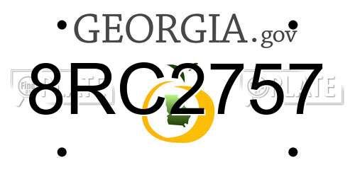 8RC2757 Georgia License Plate