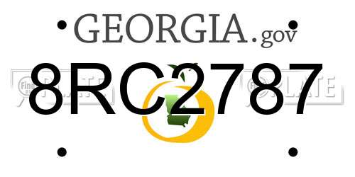 8RC2787 Georgia License Plate