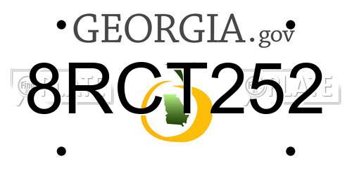 8RCT252 Georgia License Plate