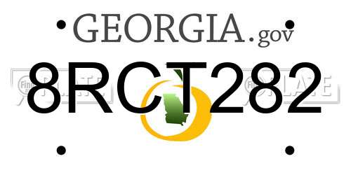 8RCT282 Georgia License Plate