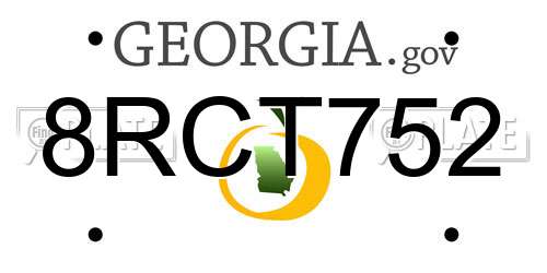 8RCT752 Georgia License Plate