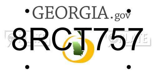 8RCT757 Georgia License Plate