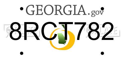 8RCT782 Georgia License Plate