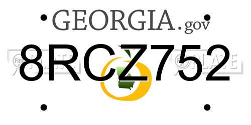 8RCZ752 Georgia License Plate