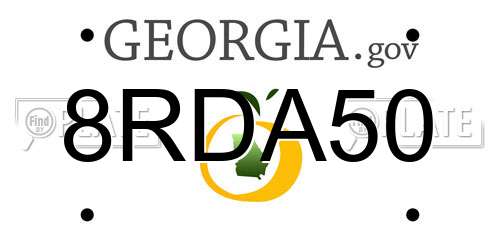 8RDA50 Georgia License Plate