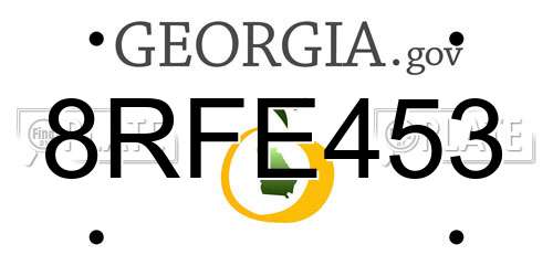 8RFE453 Georgia License Plate