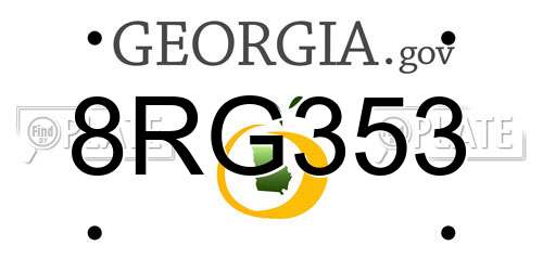 8RG353 Georgia License Plate