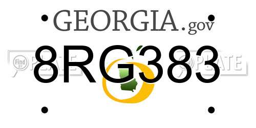 8RG383 Georgia License Plate