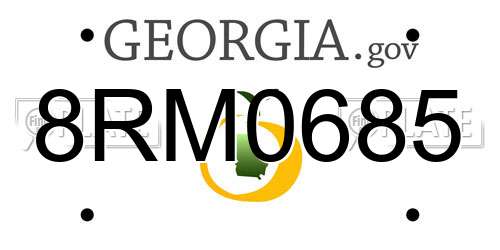 8RM0685 Georgia License Plate