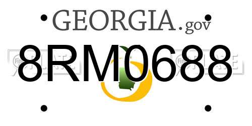 8RM0688 Georgia License Plate