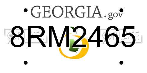 8RM2465 Georgia License Plate