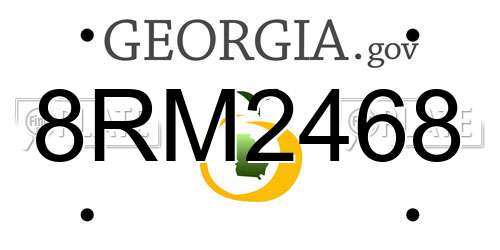 8RM2468 Georgia License Plate