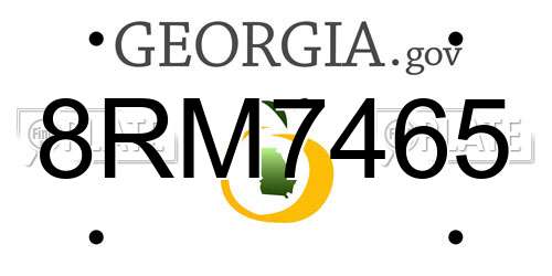 8RM7465 Georgia License Plate