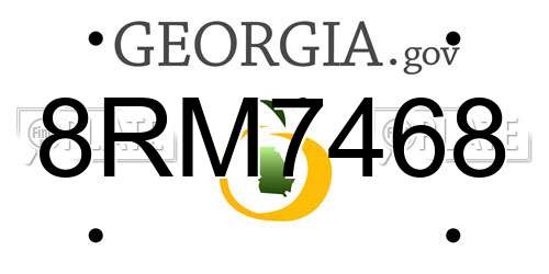 8RM7468 Georgia License Plate