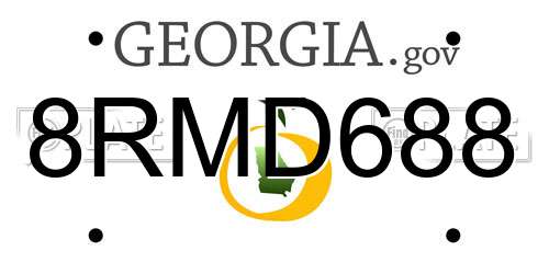 8RMD688 Georgia License Plate