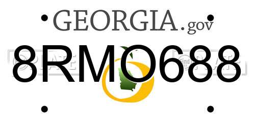 8RMO688 Georgia License Plate