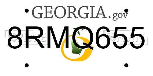 8RMQ655 Georgia License Plate
