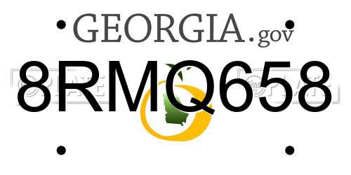 8RMQ658 Georgia License Plate