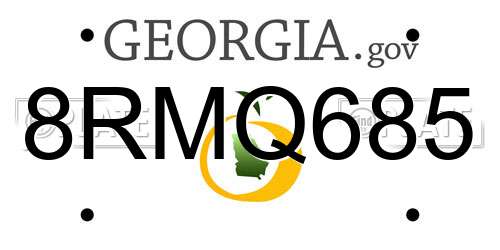 8RMQ685 Georgia License Plate