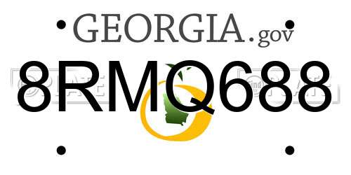 8RMQ688 Georgia License Plate