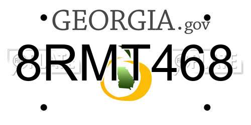 8RMT468 Georgia License Plate