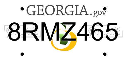 8RMZ465 Georgia License Plate